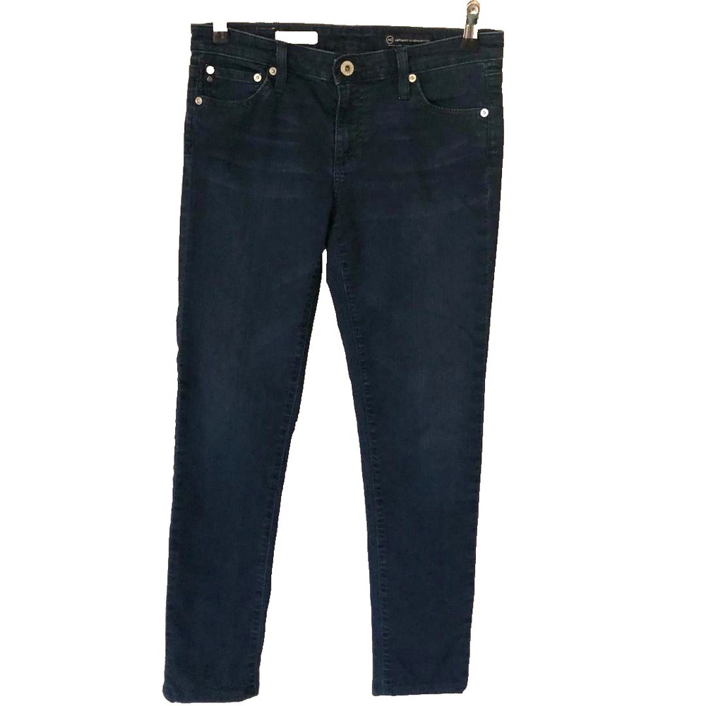 AG The Legging Skinny Jeans Women 28R 29x27 Blue Whiskers Dark Wash Mid USA